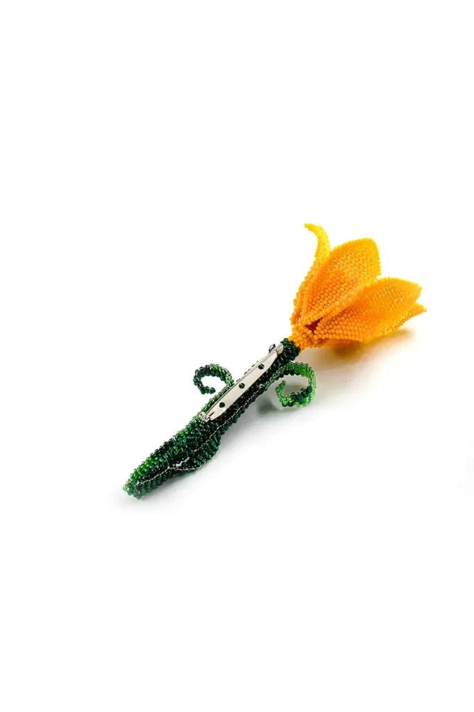 Yellow Dolly Brooch Pin